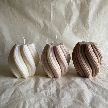 Geometric Wave Spiral Silicone Candle Mold 1