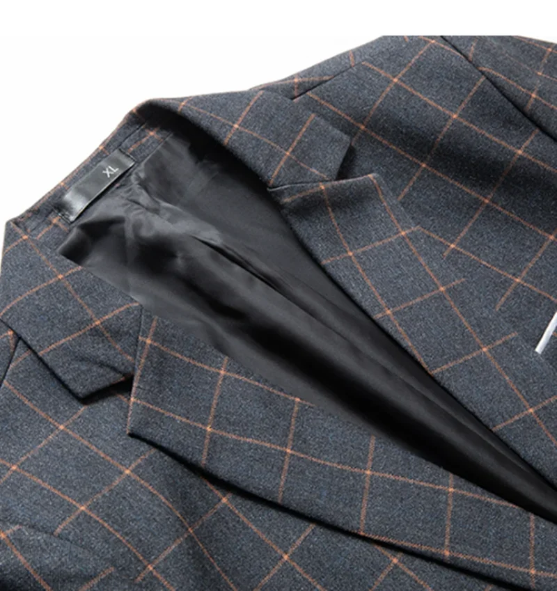 Blazers for Men's Fashion Business Plaid Gentleman Trend British Style Casual Slimming Wedding Work Korean Version Blazer Men 5