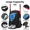 Baseball Softball Bag Backpack with Shoes Compartment Lightweight Softball Bat Bag For Boys Adults With Fence Hook Hold 3