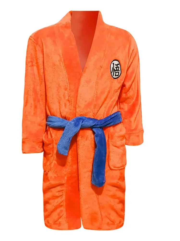 Anime DRAGON Son Goku Kakarotto cosplay costume jumpsuits kigurumi pajamas winter flannel adult men women clothing