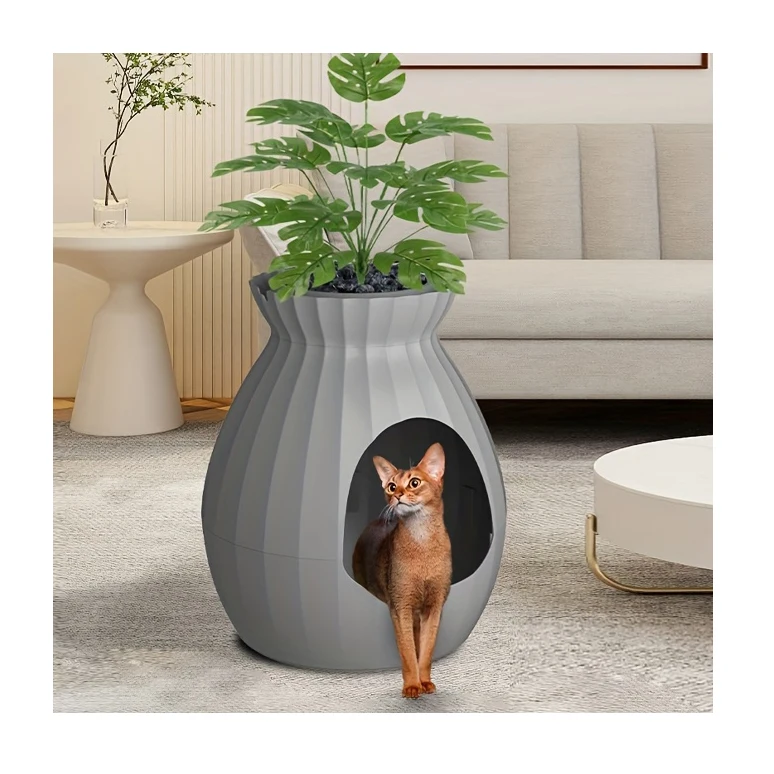

Factory Supply Plant Decorative Hiding Enclosed Deodorant Cat Litter Tray For Cats