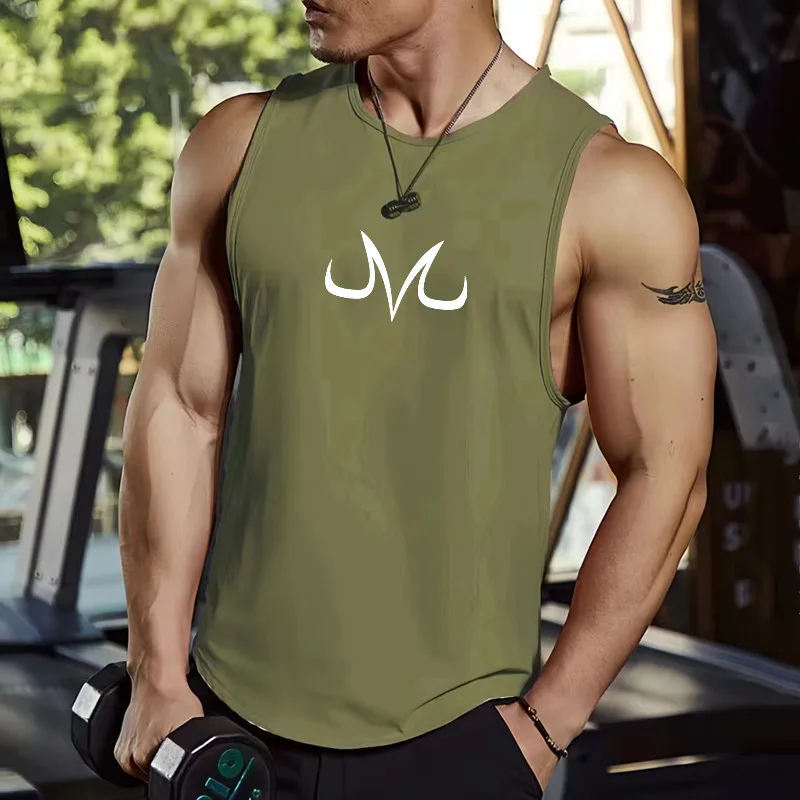 Men's sleeveless fitness shirt anime M sports leisure jogging fast drying summer training clothes fitness men 3