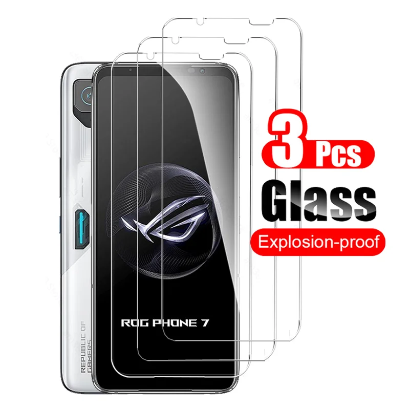 3 Pezzi Di Vetro Temperato Per Asus Rog Phone 7 Rog7 Proteggi Schermo Per Asus Rog Phone 7 Ultimate Pellicola Protettiva In Vetro 10H Trasparente