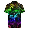 Full Print Leopard Graphic Shirts For Mens Summer Short Sleeves Button Down Hawaiian Beach Shirts Mens Oversized Tees Top 5