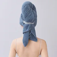 Women's Large Microfiber Hair Towel Dry Hair Towel with Elastic Band Quick Drying Towel Long Thick Curly Hair Super Soft Towel 4
