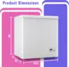Freezer 5.0Cubic Feet with Intelligent Temperature Control(-15°F to 41°F), Deep Freezer with TWO Hanging Baskets and Side Defros 5