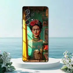 Chic Frida Kahlo Inspired Fashion Phone Case - Soft Black Silicone Cover - SamsungS24FE (Z1)