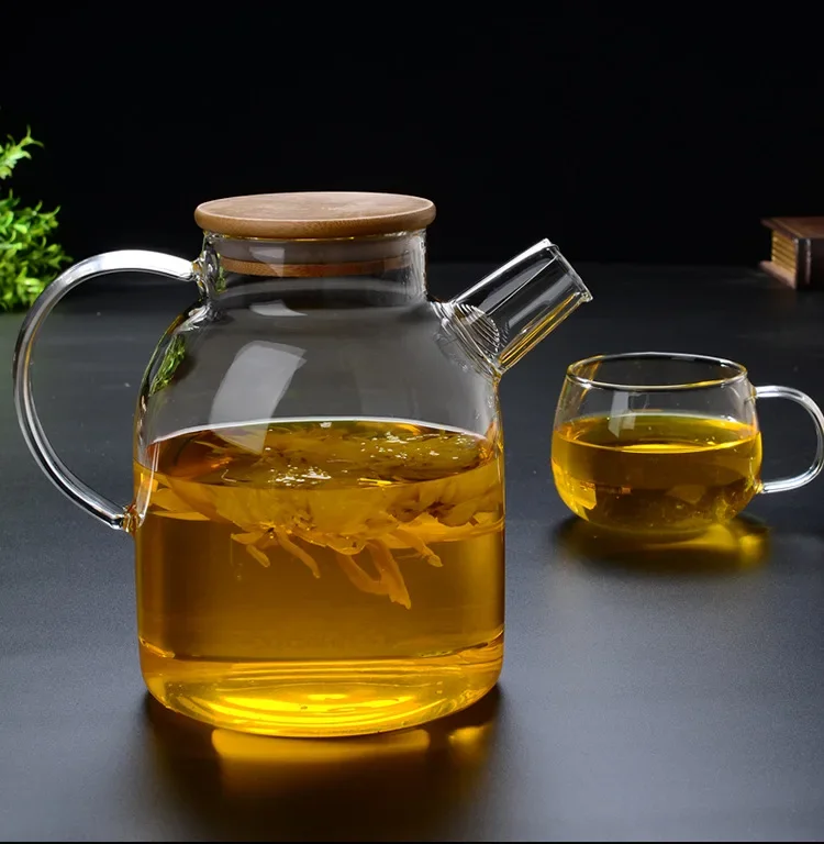 Description Picture 6 of itemThickened Glass Water Bottle with Stainless Steel Lid Cold Jug Pitcher Boiling Home and kitchen Juice