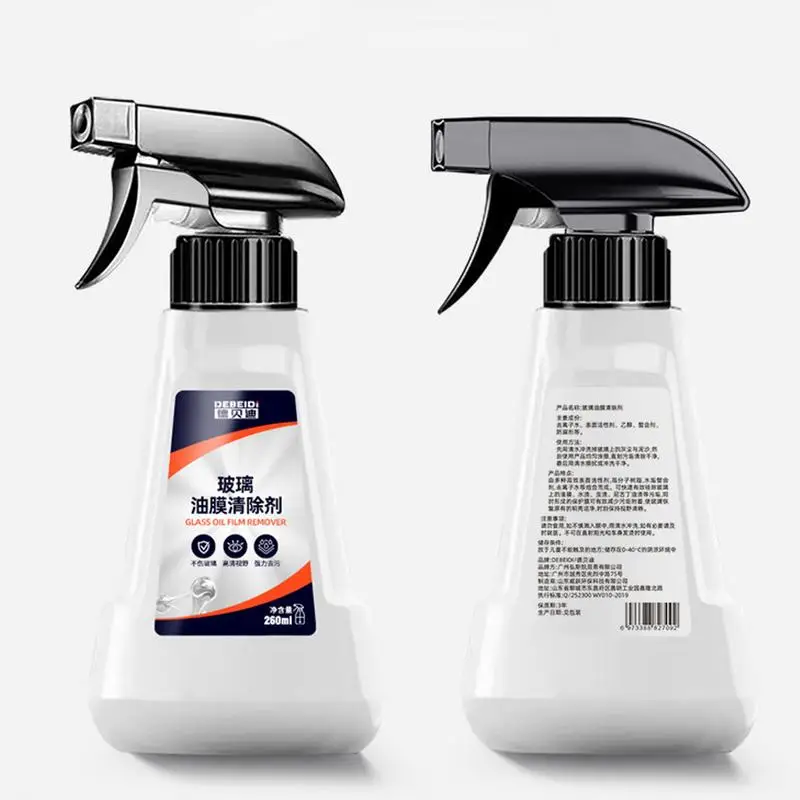 Car Window Spray Windshield Film Remover Spray Bottle Oil Film Cleaner Deep Cleaning 260ml Safe For Home And Auto For A Shine