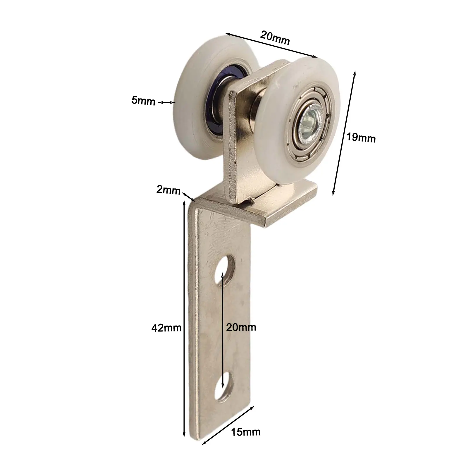 Sliding Door Pulleys Metal Bearing Hanging Track Pulley Block Two Plastic Wheels 2PCS/4PCS For Smooth Sliding Door Cabinet window shutters pin