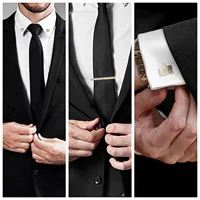 Tie Clips & Cufflinks & Pins 3 PCS Set Wed Man Shirt Cufflink For Mens Brooch Pisa Tie Pin Cuff Links Fashion Jewelry Accessory 3