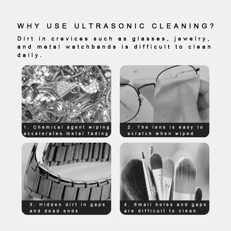 Mini Jewelry Cleaner Portable Glasses Braces Cleaning Machine Multifunctional Bath Vibration Cleaner Home Cleaning Products 5