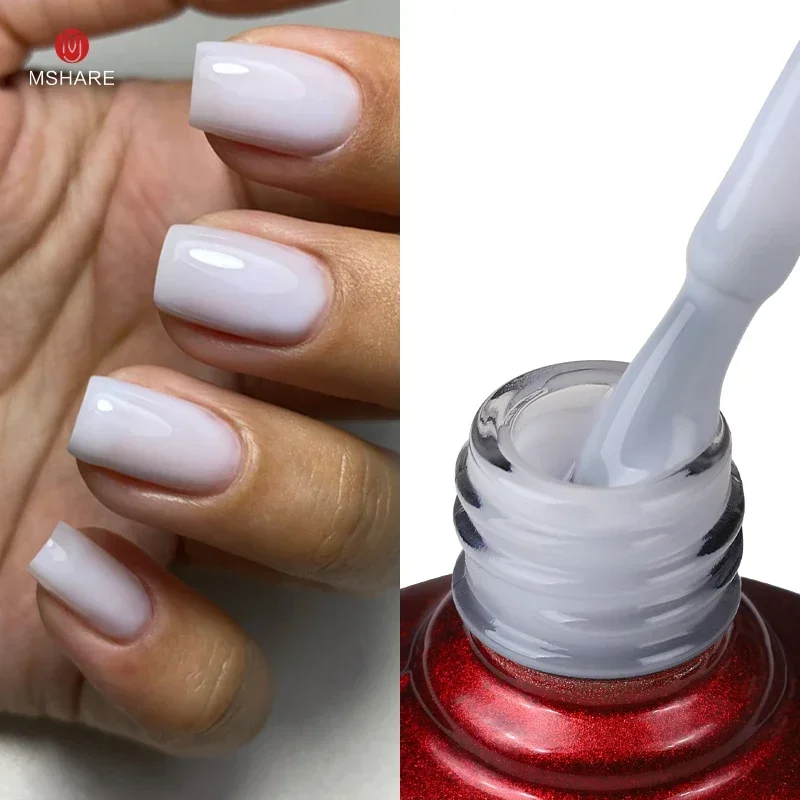 Milky Pink Glitter Camouflage Gel Nail Polish - 10ml UV LED Soak Off