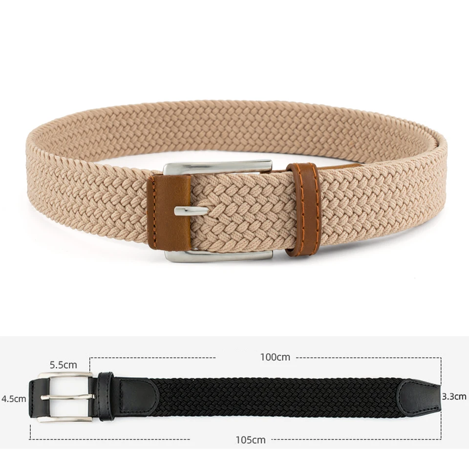Cintura elastica da uomo Tela Casual Moda Stretch Cintura da lavoro intrecciata Elastico di alta