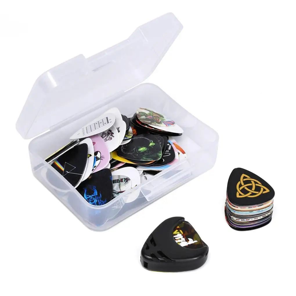 100 Pieces Electric Guitar Pick Set Celluloid Bass Guitars Picks Plectrums Replacement Part Accessory for Player