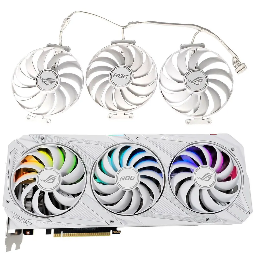 

3PCS/SET CF1010U12S 95MM 7PIN RTX 3070、3080、3090 GPU Fan，For ASUS Rog Strix RTX 3070、3080、3090 WHITE Video card cooling fan