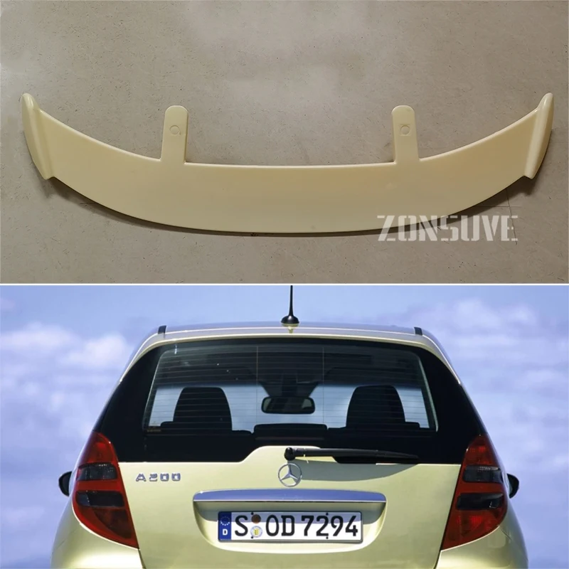 Per 2004-2008 Benz A Class Spoiler Abs Plastic Hatchback Suv Roof Rear Wing Body Kit Accessori