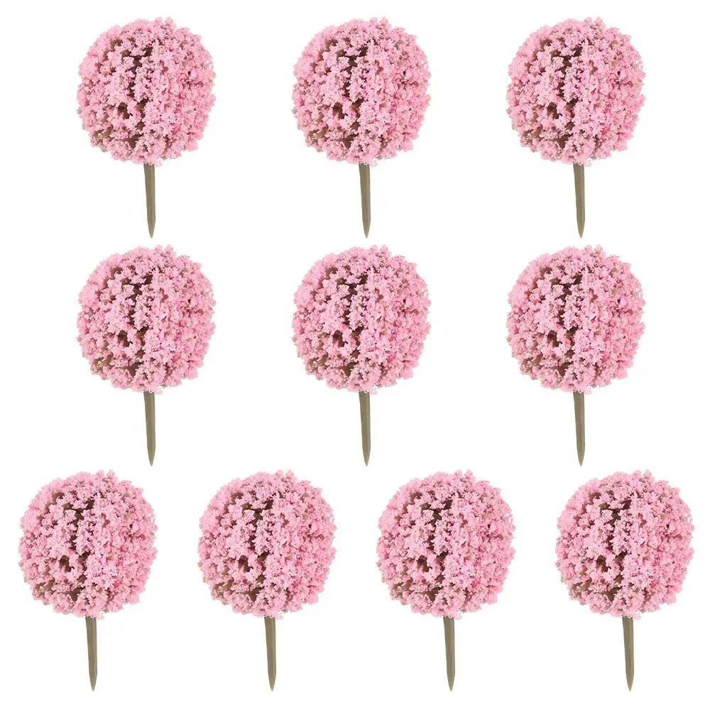 10pcs Plastic Artificial Miniature Flower Tree Scenery Railroad Decoration Building Landscape Model Accessories