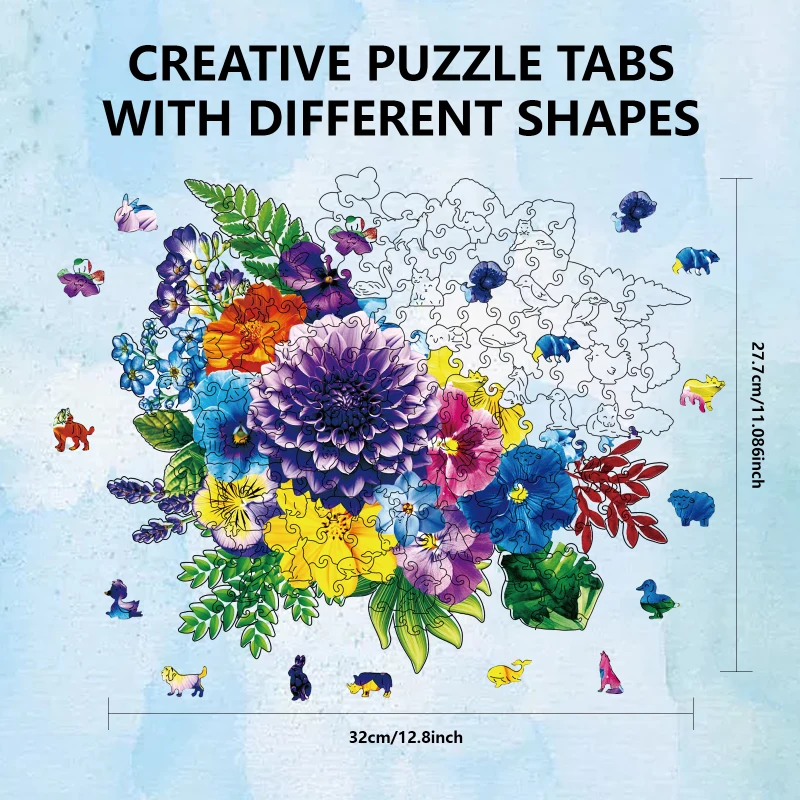 Figured'Art Puzzle in Legno per Adulti e Bambini, 200 Pezzi - Villaggio