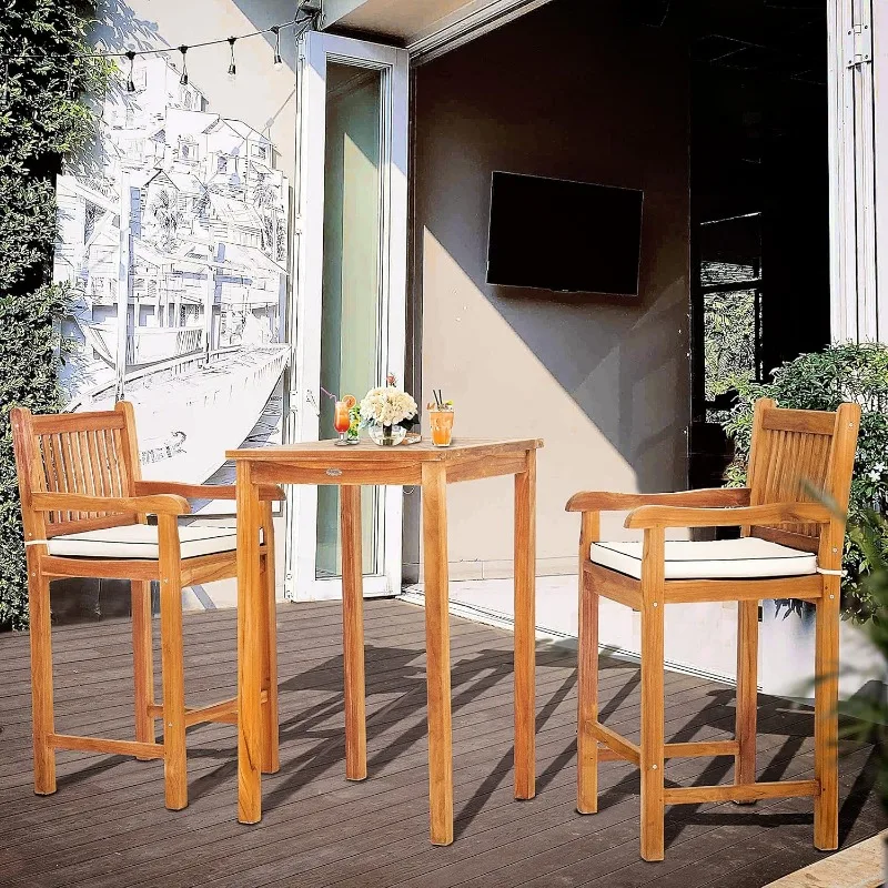 Teak Wood Elzas Barstool without Arms