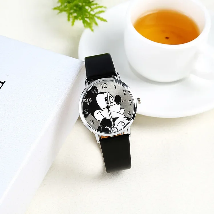 Disney Fashion Mickey Stainless Steel Casual Quartz Watch for Women Men Dress Gift Mickey Mouse Brand