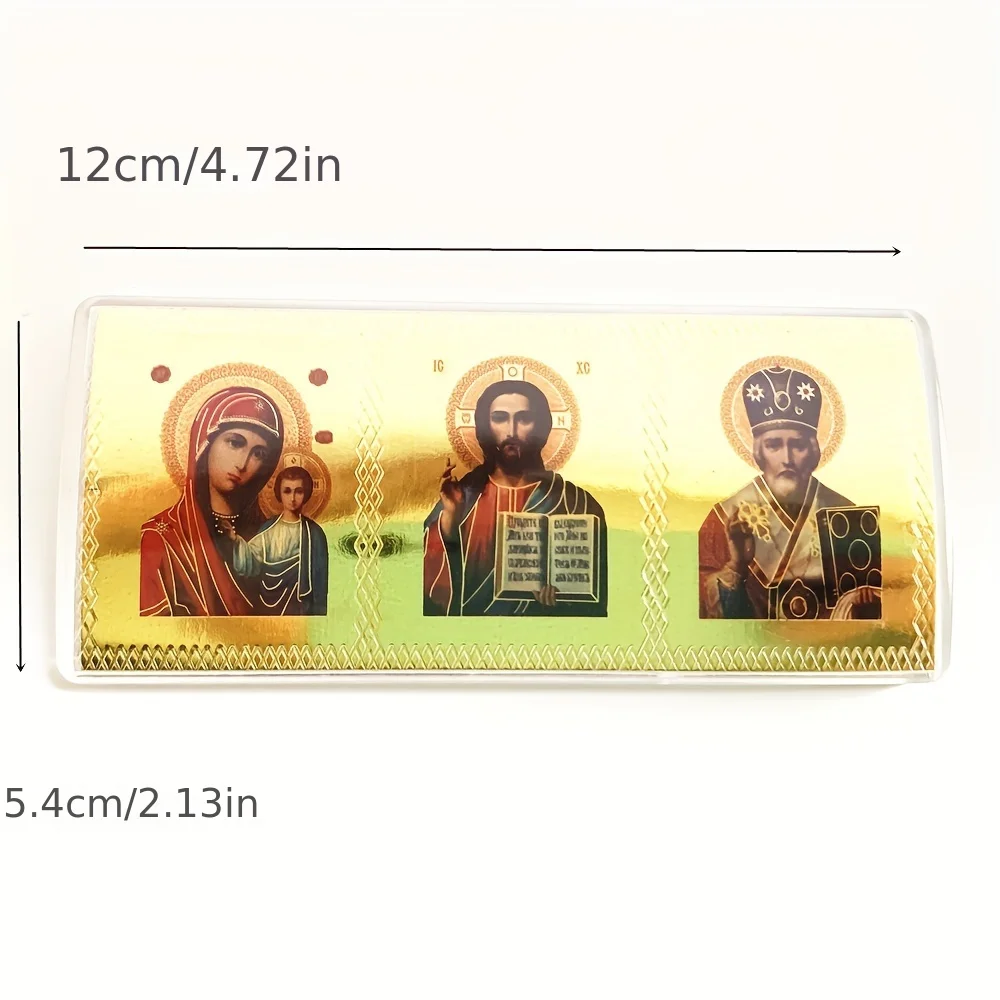 Wood Icon Decoration Wood Icon Plaque Orthodox Icons St. Andrew Square Catholic Church Utensils Christ Figures Christmas Maria Jesus Cross