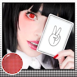 Vibrant Cyan Mesh White Colored Contact Lenses for Dramatic Cosplay & Halloween (Mesh Red)