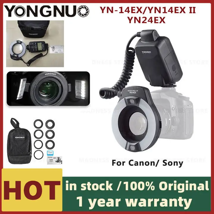 YONGNUOYN14EXYN14EXIIYN24EXFlashLEDTTLMacroRingLiteFlash