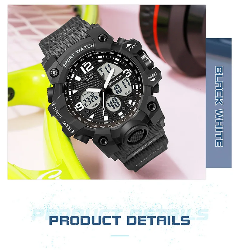 Lover Watches for Men Women Military Dual Display Digital Quartz Wristwatch G Style Wrist Watch Waterproof Unbreak Present