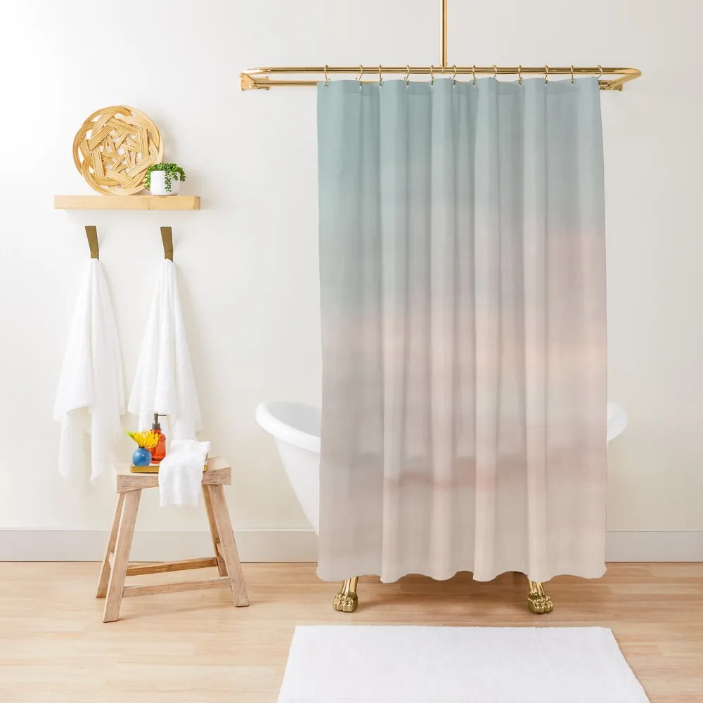 Ombre Evening sky, peachy pink and blue Shower Curtain Window Waterproof Bath And Anti-Mold Anime Shower Curtain
