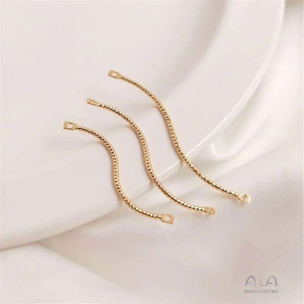 

14K Gold Plated Batch yarn wavy thread twisted rod double hanging S-shaped hanging rod DIY earrings accessories