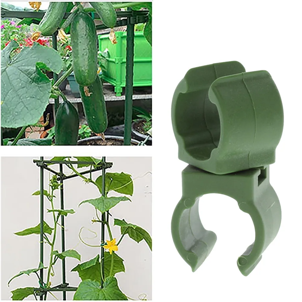 6PCS Plastic Fastener Greenhouse Bracket Pole Fixed Clamp 360 Degree Rotaring Garden Plant Grafting Stakes Connector Clip