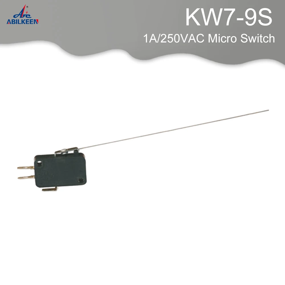 

ABS plastic 1A/250VAC Micro Switch CE&RoHS super Long steel wire lever type air micro switch KW7-9S