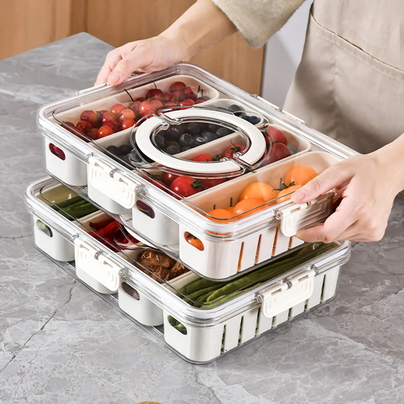 KitchenFoodStorageBoxRefrigeratorFreshkeepingBoxPortableFruit