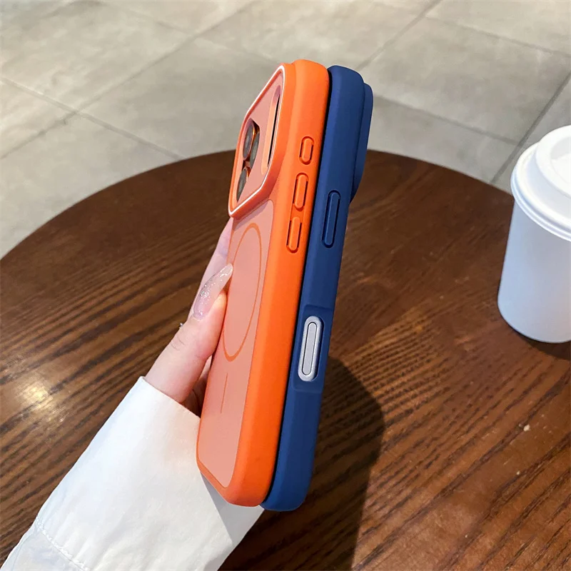 Luxury Matte Magnetic Wireless Charging Shockproof Phone Case