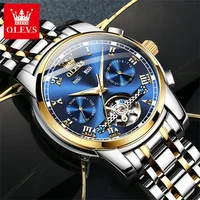 OLEVS 6607 Men Watch Luxury Hollow out Automatic Mechanical Watch Waterproof Stainless Steel Men Watch Calendar Business Watch