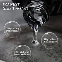 FZANEST Glass Top Coat New Arrival Glass Effect Top Coat no Wipe Base Coat UV Gel Cristal Finish Official Beauty Store 2