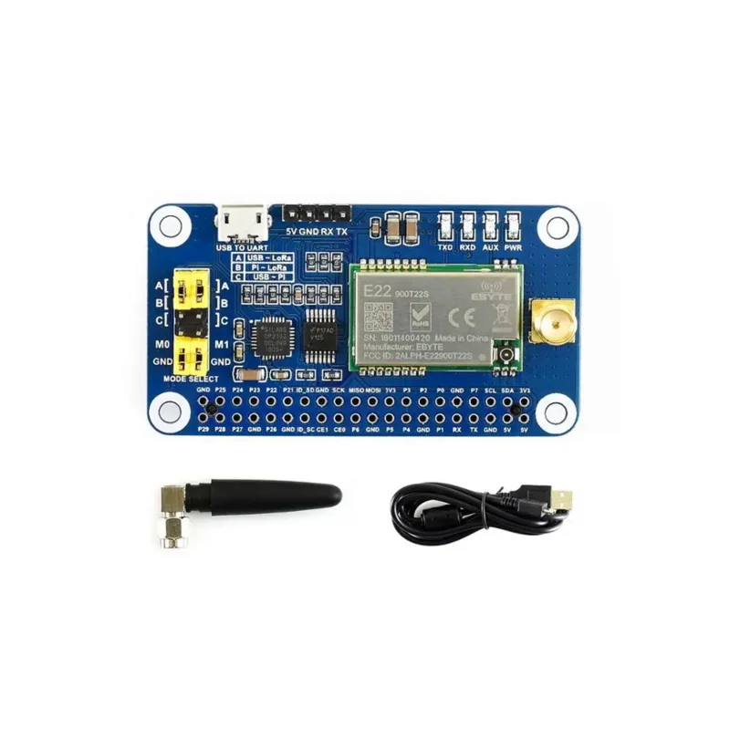 waveshare-lora-hat-para-raspberry-pi-spread-spectrum-modulacao-frequency-band-sx1262-868mhz