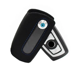 Leather Carbon Fiber Key Case Keychain Holder Cover Bag Leather Emblem for BMW X3 X4 1 3 4 5 6 7 series 3 5 series GT F11 F15