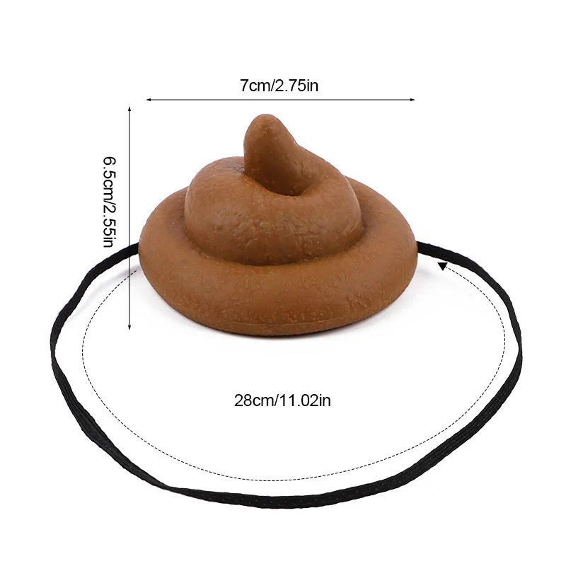 3Pcs Simulated Poop Hat Funny Headwear for Kids Prank Toys Christmas Halloween Party Supplies Adults Cosplay Accessories Props