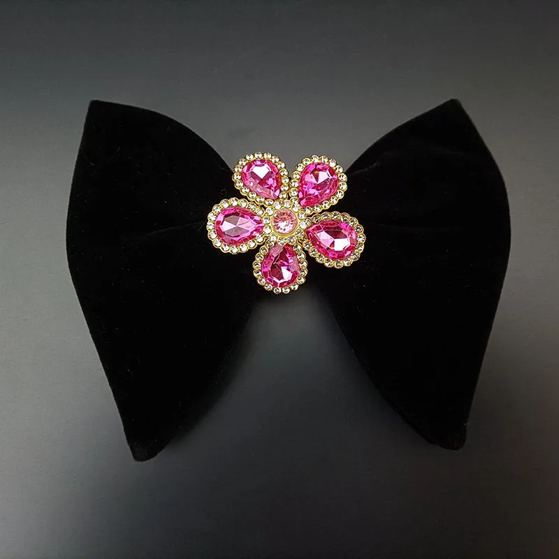 Vintage Samt Strass Fliege handgemachte Schmuck High-End Französisch britische Herren formelle Kleidung Hemd Zubehör Hochzeit Bowtes – Detail 17