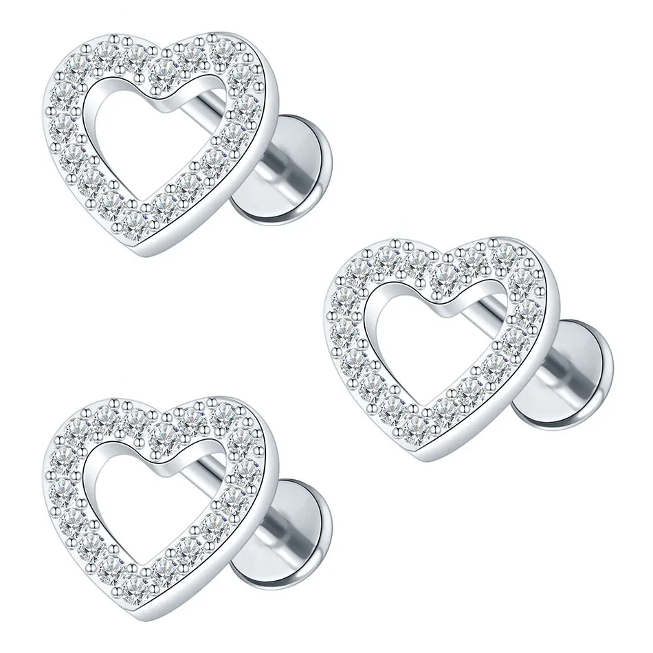 1/5PCS Stahl 16G Cluster Marquise CZ Tragus Helix Stud Conch Lobe Rook Knorpel Blatt Flache Rückseite Labret Ohrstecker Schmuck – Detail 25