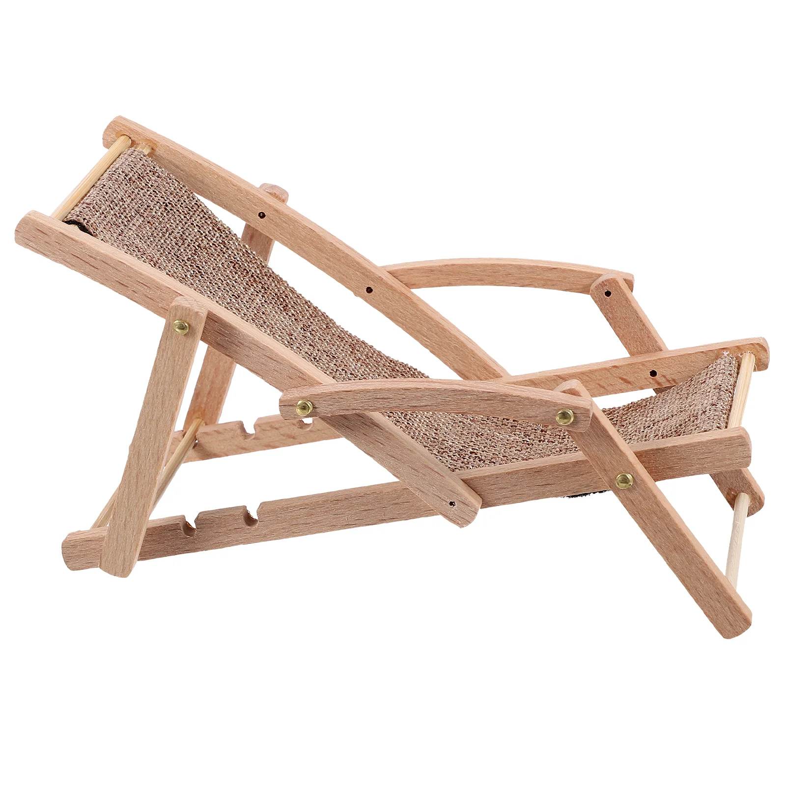 

Mini House Ornament Simulated Beach Chair Model Miniature Lounge Deck Reclining Chairs