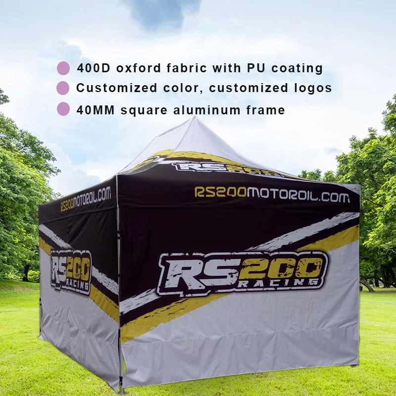 

Customized Both Stall Tent 3*4.5M Aluminum Bracket With Logo Printing For Advertising Sun Shelter Outdoor Gazebo Sun Shelters