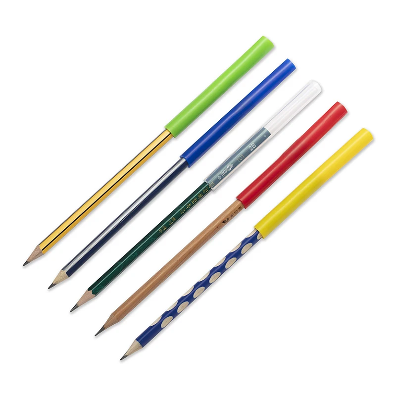 Silicone Chewable Pencil Topper, Long Tube Silicone Teether, Pencil Cover Tube, Teething Sensory Toy for Kids Boys Girls, Set of 5, silicone teething toys, silicone teether