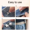 1Pcs Adjustable Clips for Pants Fastener Pants Pin Retractable Button Loose Button for Waist for Jeans Perfect Fit Reduce Waist 4