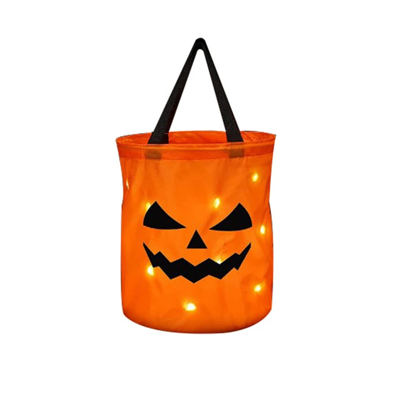 Collapsible Halloween Basket LED Treat Bucket