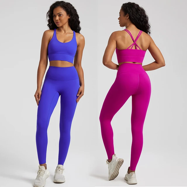 Buttery Soft Gym Set Women Yoga Pants Sets 2 Piece Crisscross Crop Top and  High Waist Leggings Sports Suits Workout Clothes - AliExpress