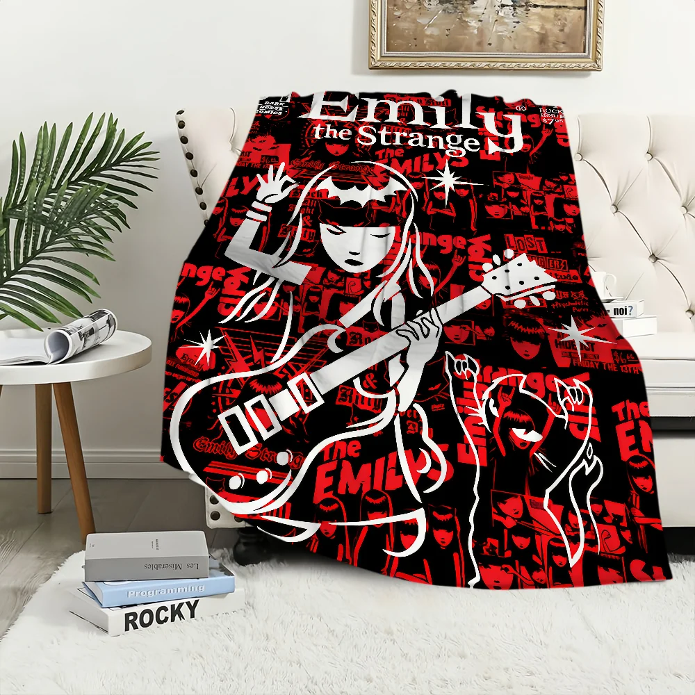 ANIME Blanket Flannel warm comfort  soft plush blanket for sofa living room office bedroom travel E-Emily Strange The book gift 6