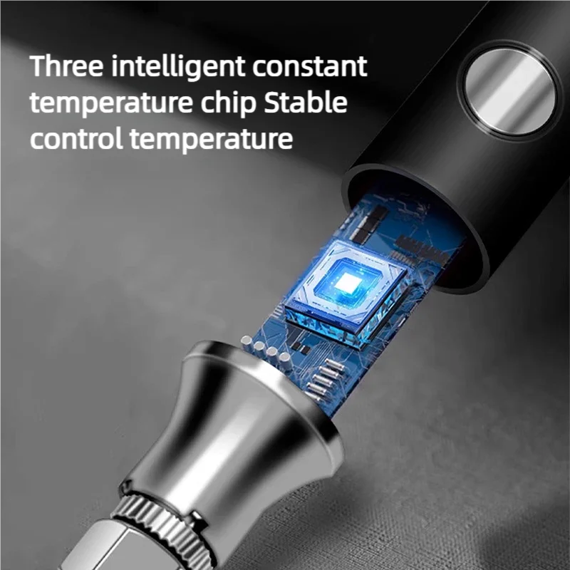 Soldering Iron Cordless Tool Pen Portable USB 5V 8W Electric Powered 3 Tip Kit Rechargeable With Temperature Adjustment